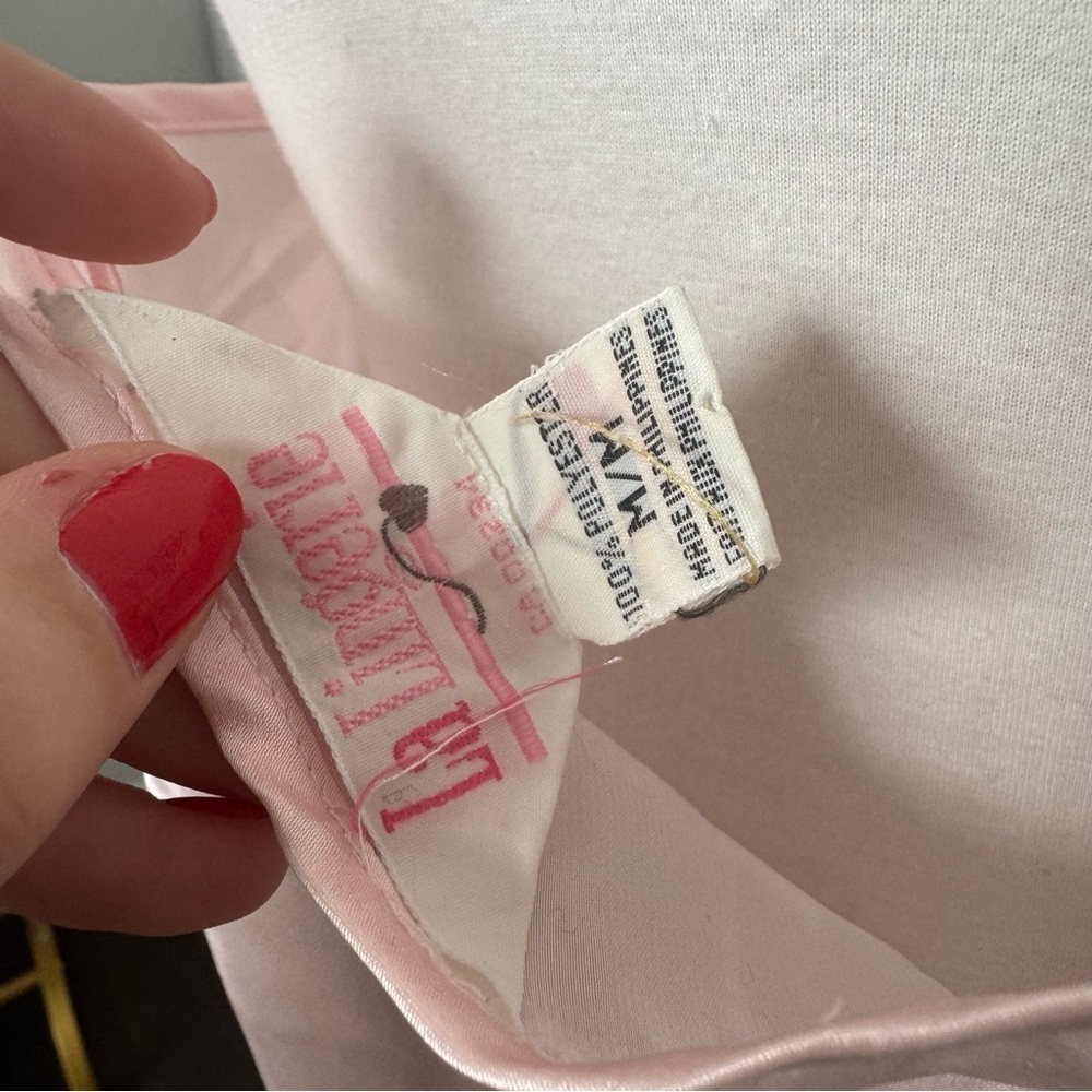Vintage blush pink satin slip dress M Fairycore glam cottagecore coquette - Picture 6 of 6